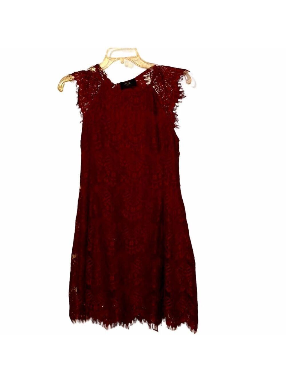 Armani Exchange Burgundy Lace Dress